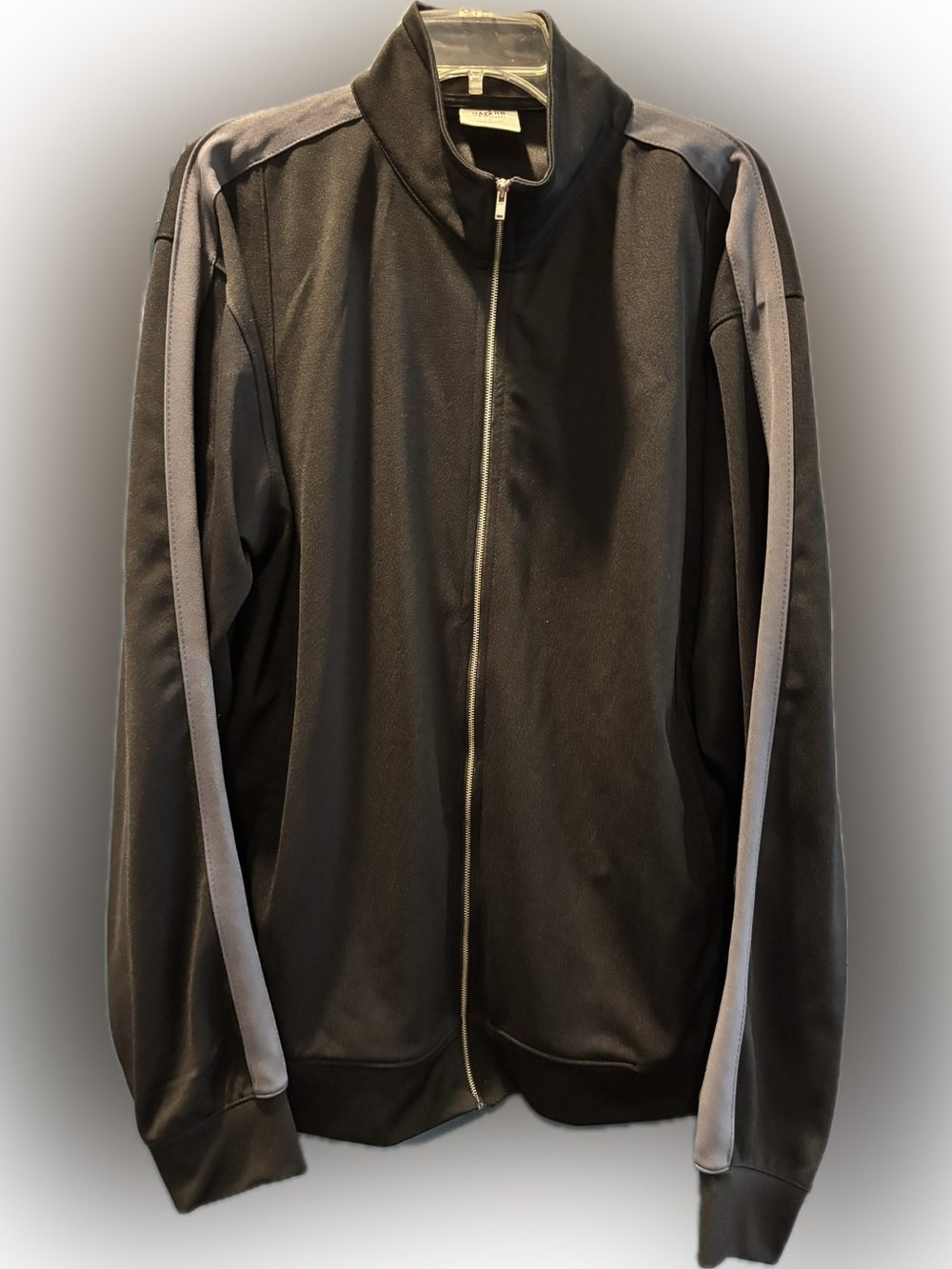 Hatand beyond men’s 2XL full zip up black gray polyester jacket BNWOT